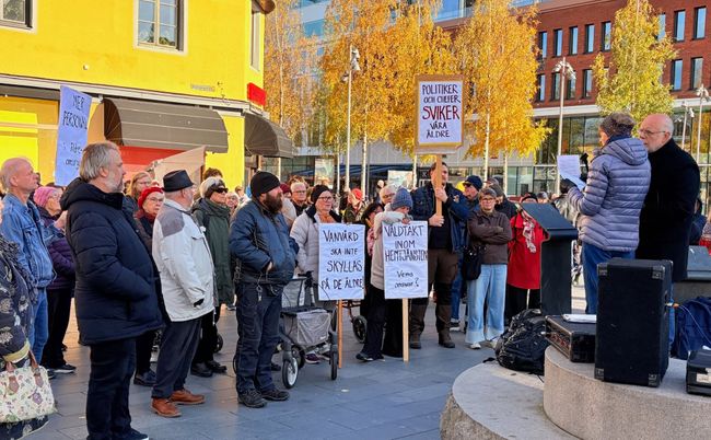 Demonstration för äldreomsorgen